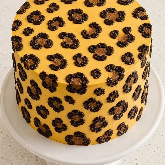 Cheetah Print Birthday Cake