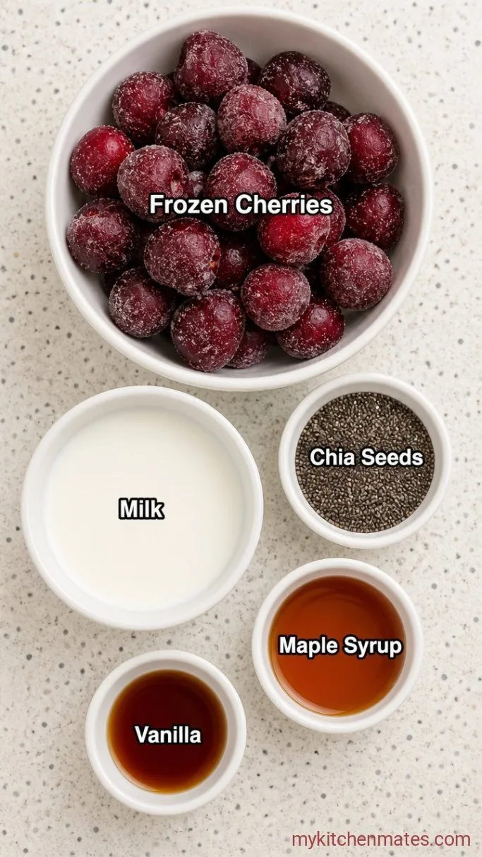 Creamy Cherry Chia Pudding (4 Ingredients) Ingredients