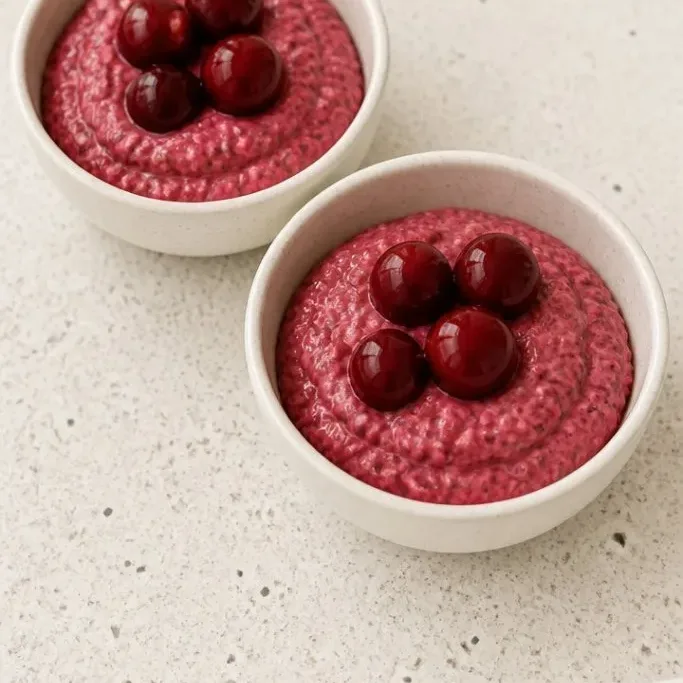 Creamy Cherry Chia Pudding (4 Ingredients) Cherry Chia Pudding