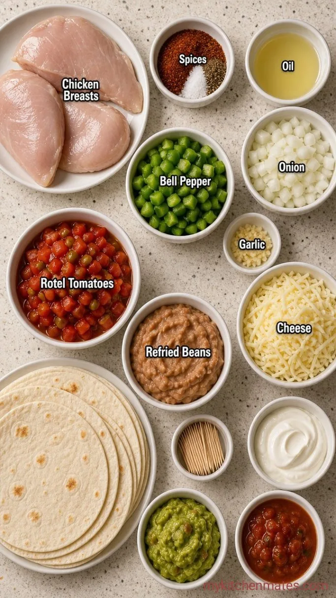 Crispy Chi-Chi's Chicken Chimichangas Ingredients