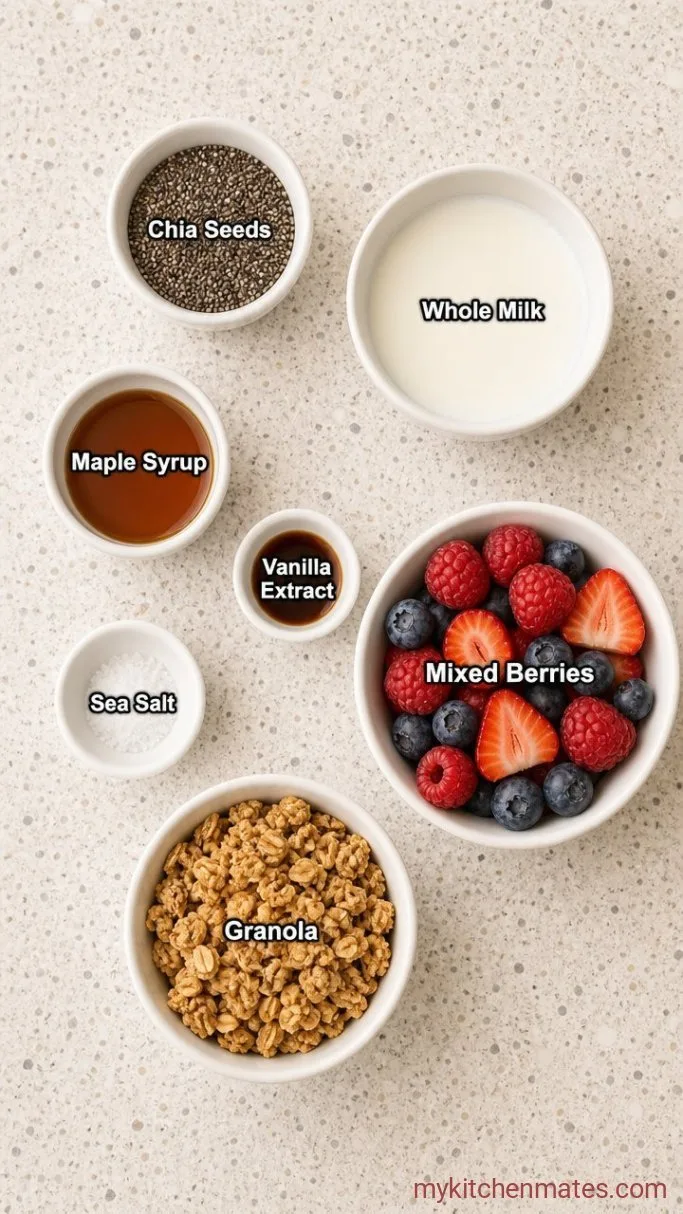 Creamy Overnight Chia Pudding Parfait Ingredients