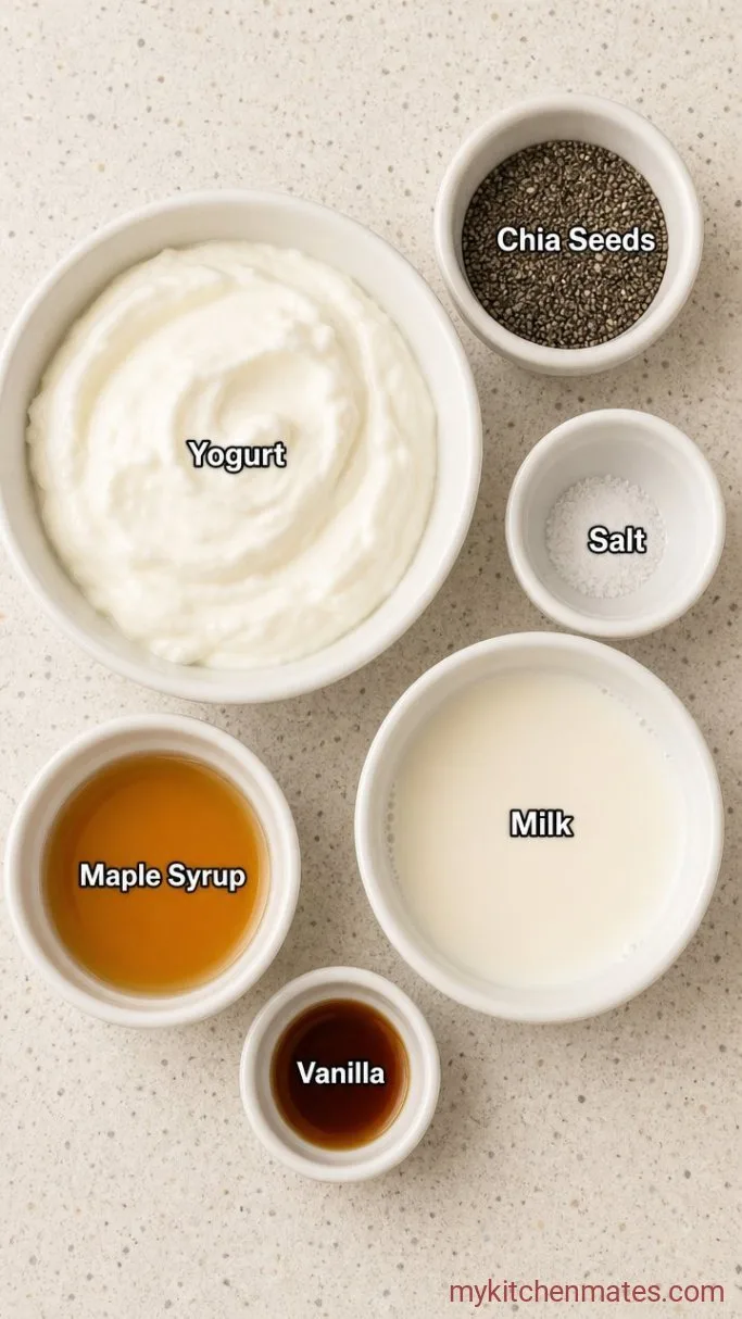 5-Minute Chia Seed Pudding With Yogurt Ingredients