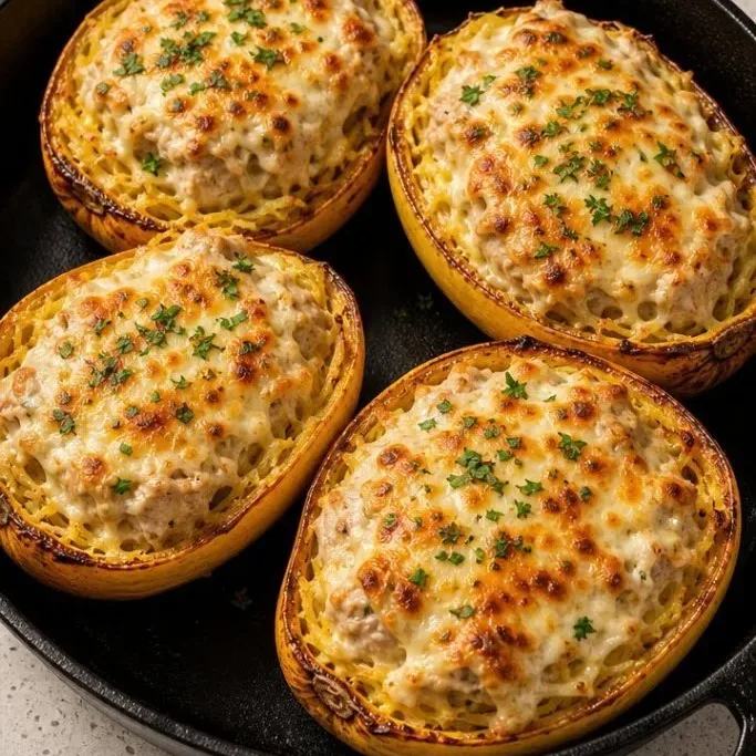 Chicken Alfredo Spaghetti Squash