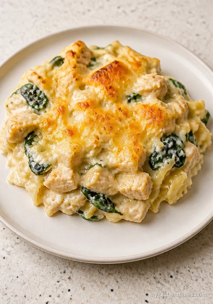Chicken Alfredo Spinach Casserole
