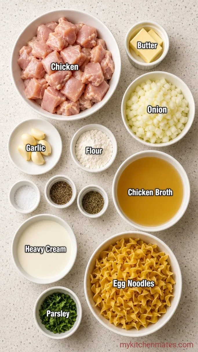 30-Minute Creamy Chicken and Noodles Ingredients