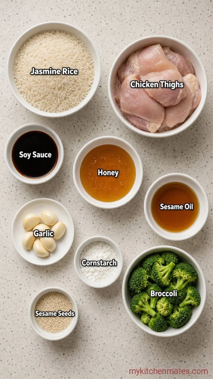 Sticky Sesame Chicken and Rice Bowls Ingredients