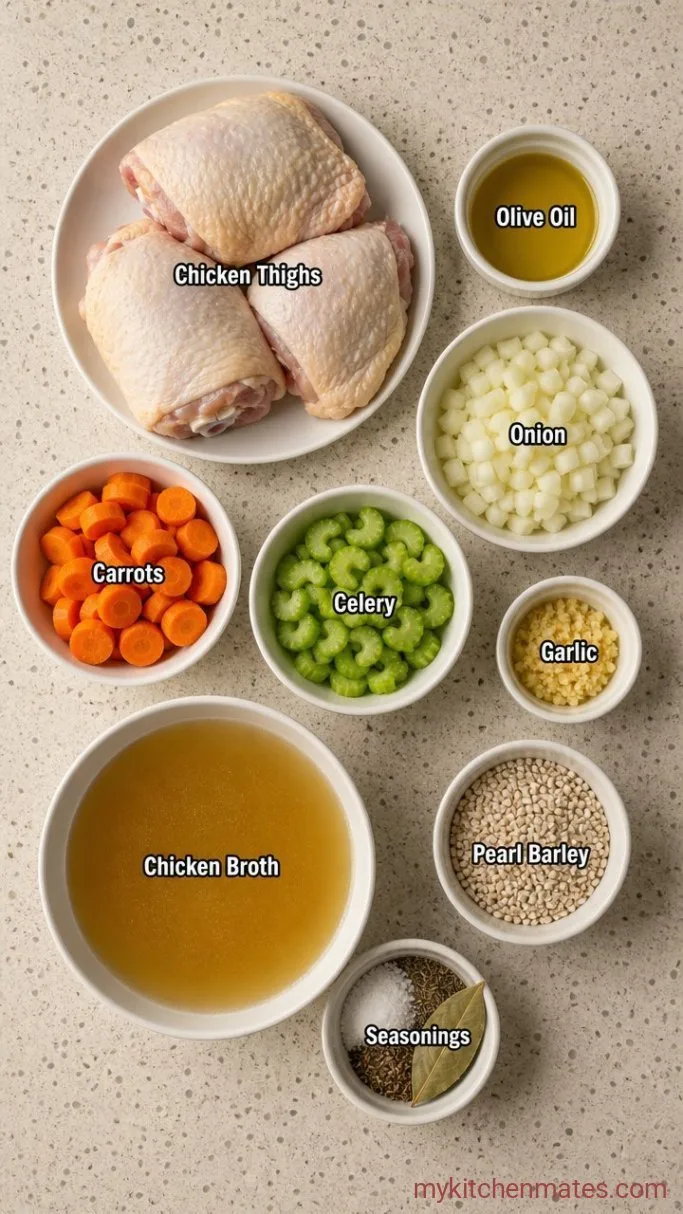 One-Pot Chicken Barley Soup Ingredients