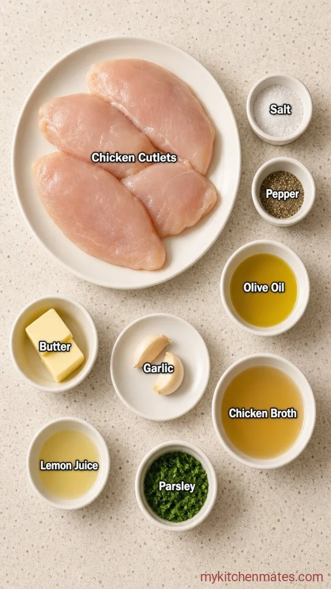 15-Minute Pan-Seared Chicken Breast Cutlets Ingredients