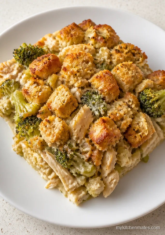 Chicken Broccoli and Herb Stuffing Casserole