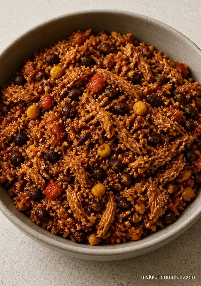 Chicken Burrito Bowl Filling with Quinoa