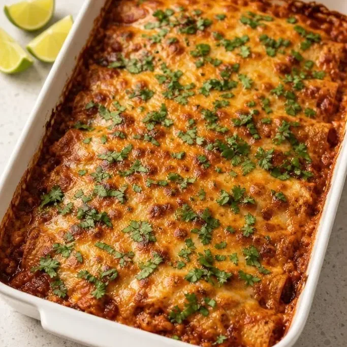 Cheesy Chicken Burrito Casserole (No-Roll Weeknight Dinner) Chicken Burrito Casserole