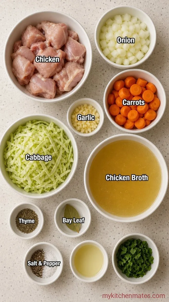 30-Minute Chicken Cabbage Soup Ingredients