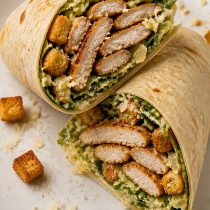 20-Minute Chicken Caesar Salad Wraps chicken caesar salad wraps