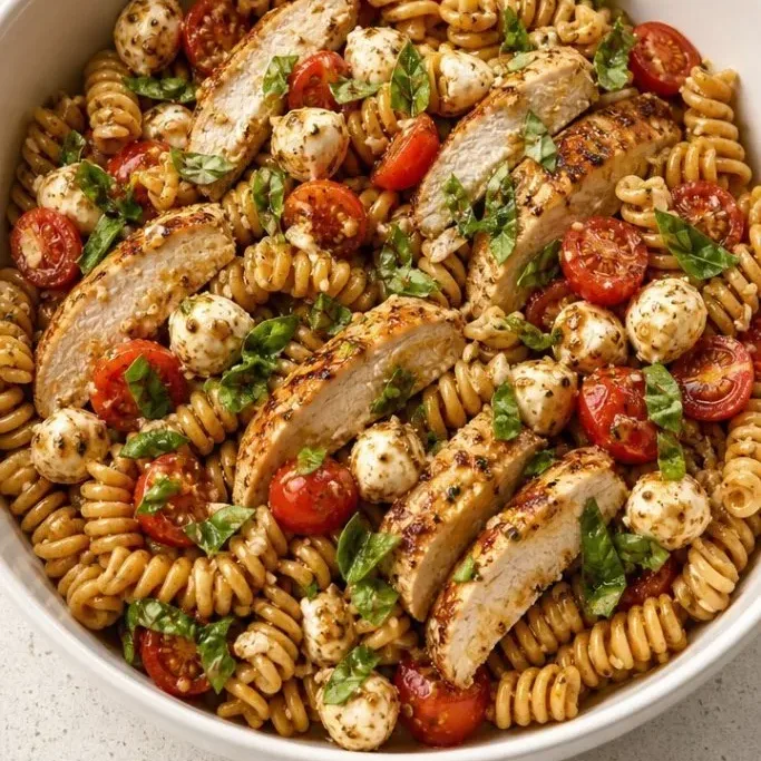25-Minute Chicken Caprese Pasta Salad Chicken Caprese Pasta Salad