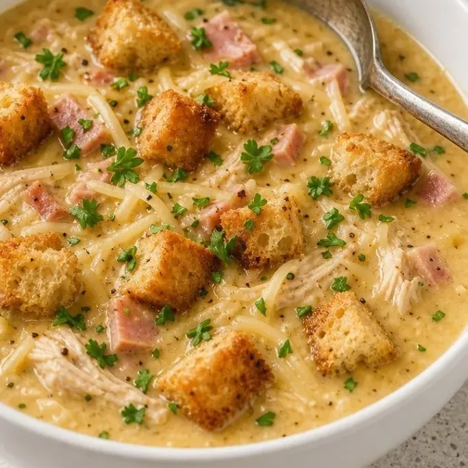 Creamy Chicken Cordon Bleu Soup (All the Flavor, None of the Frying) Chicken Cordon Bleu Soup