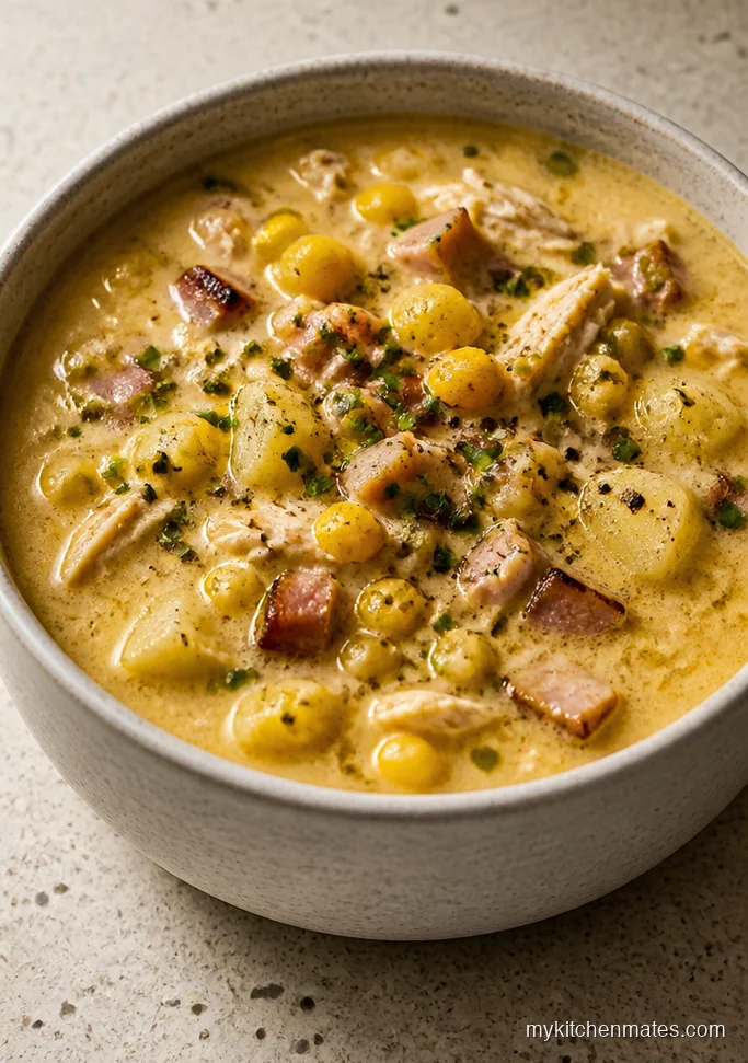 Chicken Corn Chowder with Smoked Turkey