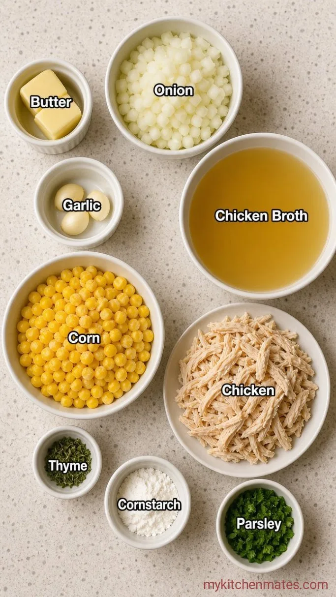 Quick Weeknight Chicken Corn Soup Ingredients
