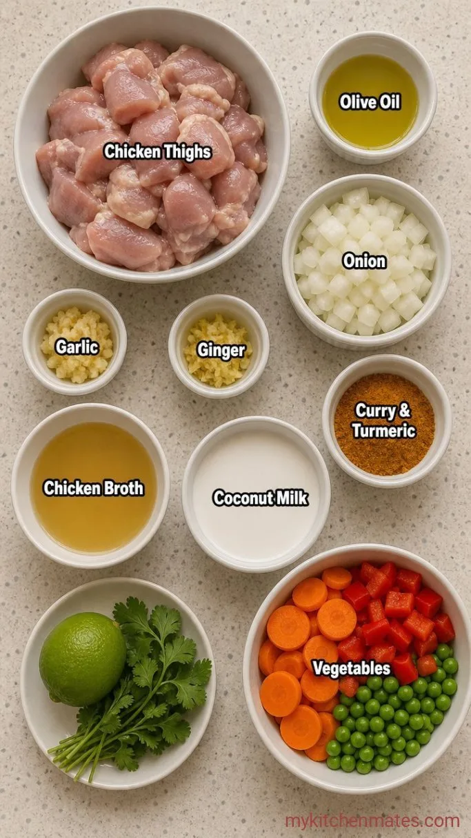 30-Minute Creamy Chicken Curry Soup Ingredients