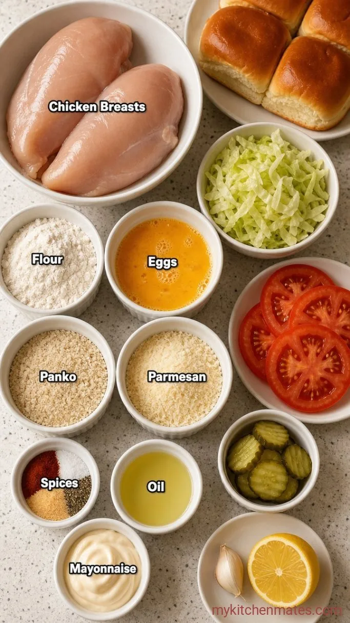 Crispy Chicken Cutlet Sandwich in 30 Minutes Ingredients