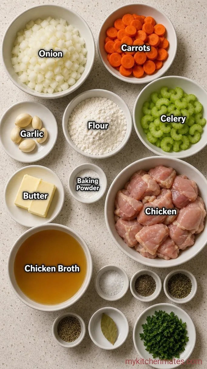 Stovetop Chicken and Dumplings Soup Ingredients