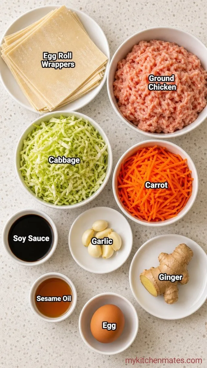Crispy Baked Chicken Egg Rolls Ingredients