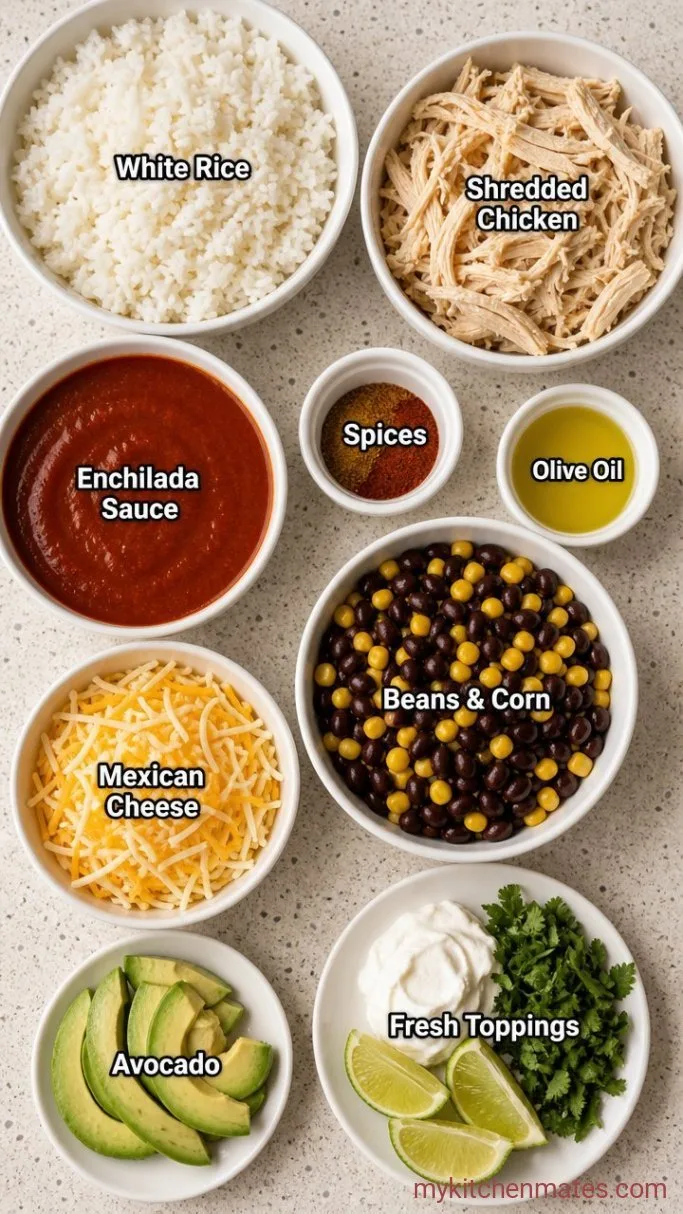30-Minute Chicken Enchilada Bowl Ingredients