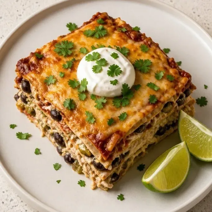 Cheesy Chicken Enchilada Casserole (No Rolling Required) Chicken Enchilada Casserole