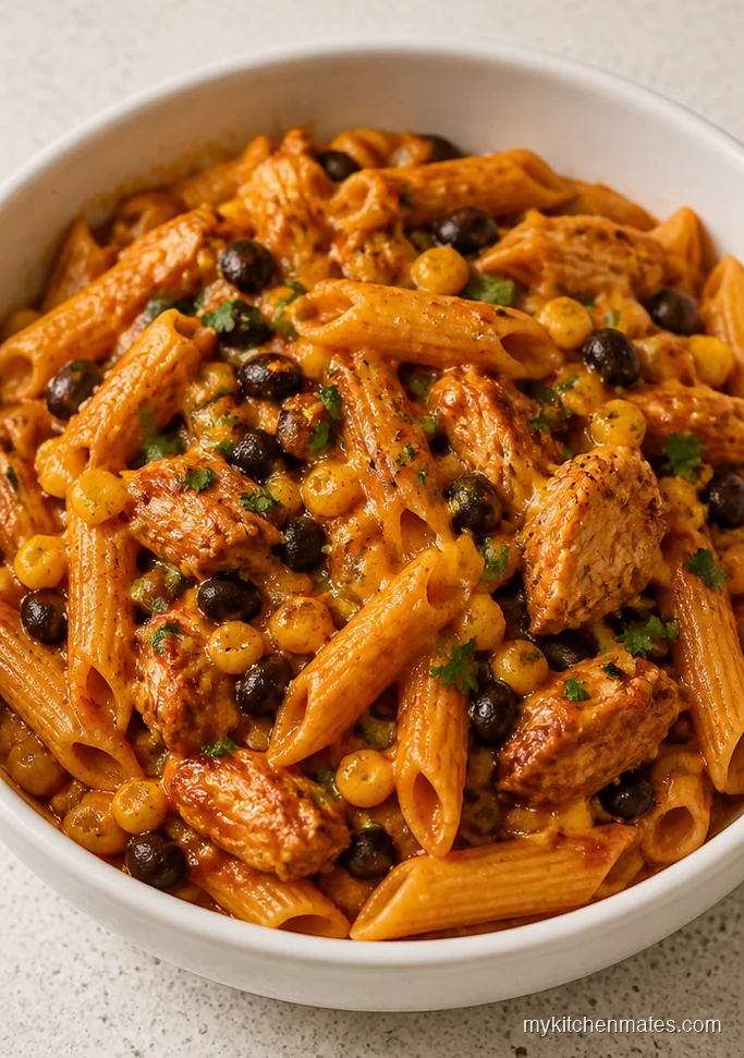 Chicken Enchilada Pasta with Black Beans