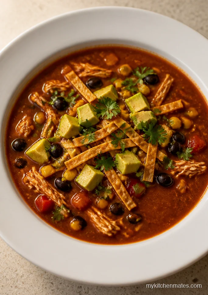 Chicken Enchilada Soup with Black Beans