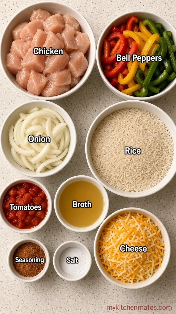 One-Pan Chicken Fajita Casserole Ingredients