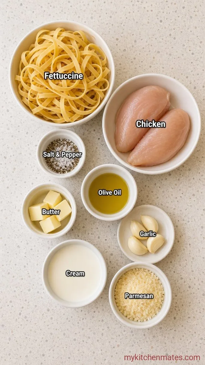 30-Minute Chicken Fettuccine Alfredo Ingredients