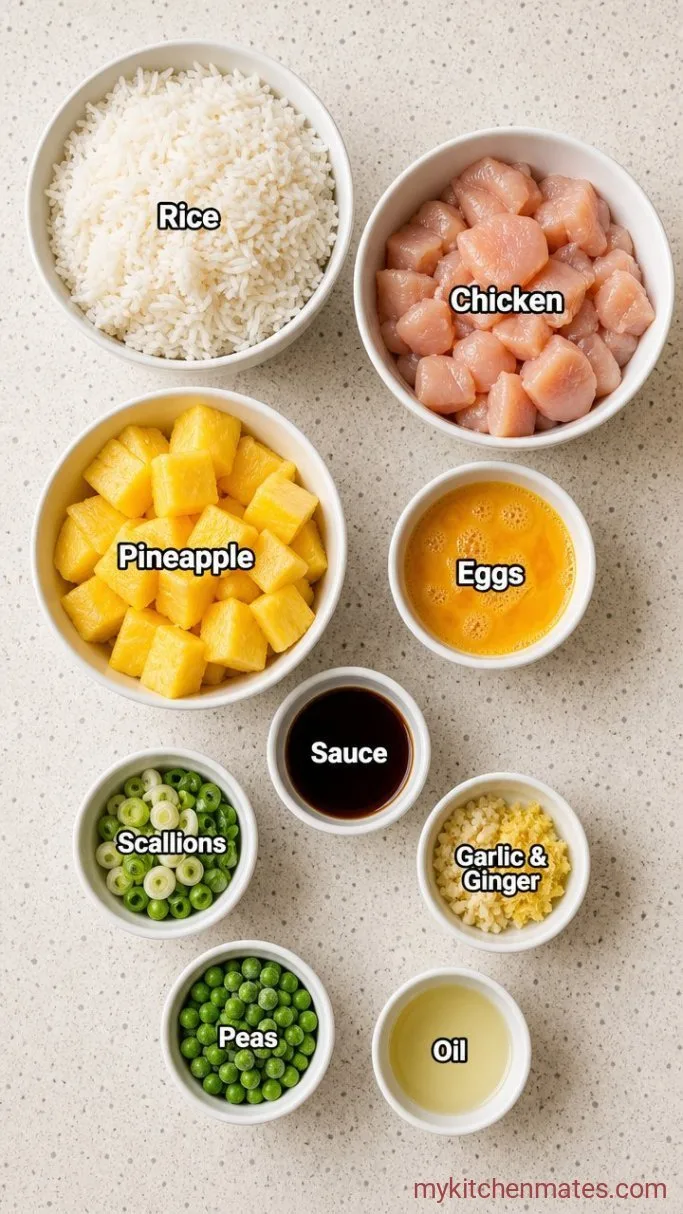 25-Minute Chicken Fried Rice with Pineapple Ingredients