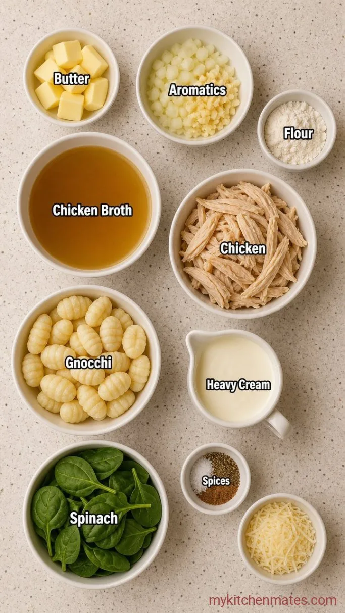 30-Minute Creamy Chicken Gnocchi Soup Ingredients