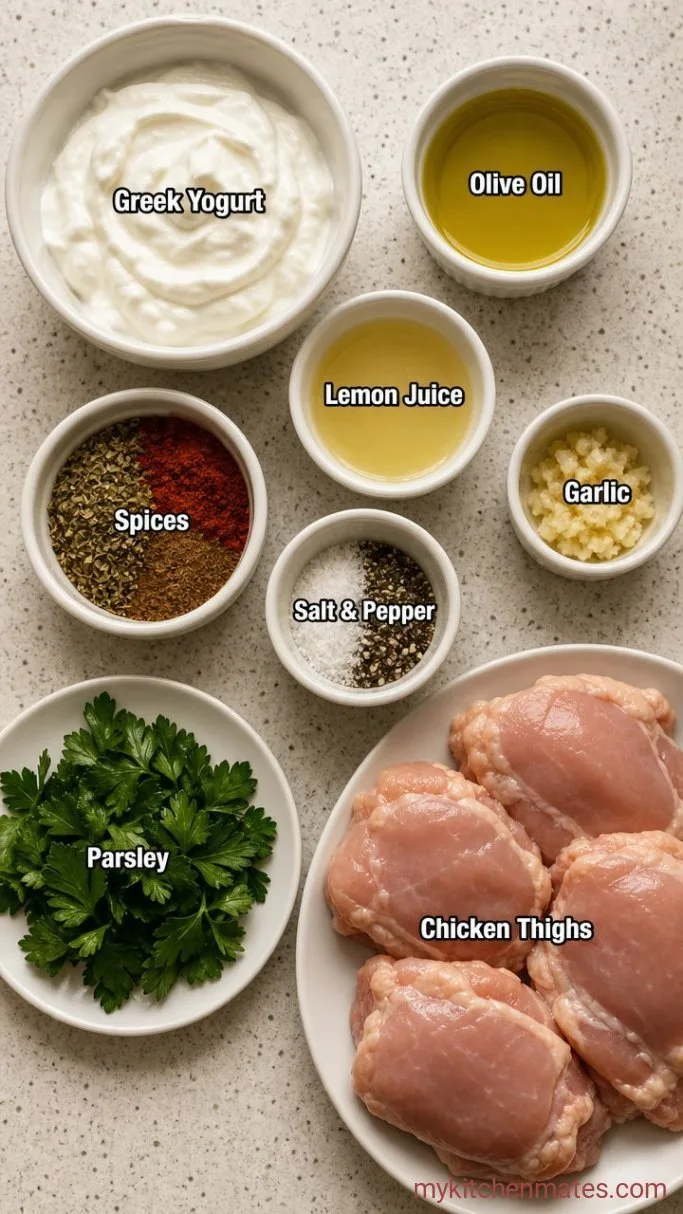 Garlicky Lemon Herb Chicken Kabob Marinade Ingredients