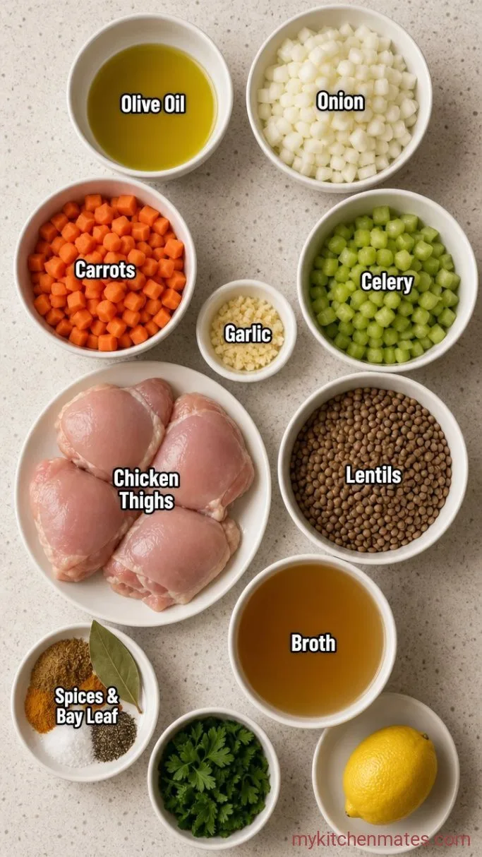 One-Pot Chicken Lentil Soup Ingredients