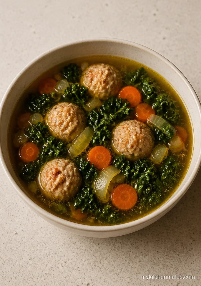 Chicken Meatball and Kale Soup