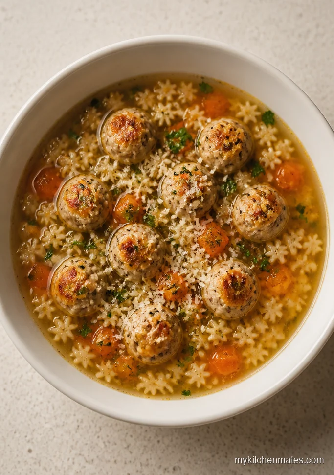 Chicken Meatball and Pastina Soup