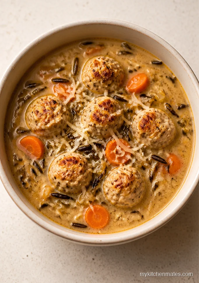 Chicken Meatball Wild Rice Soup