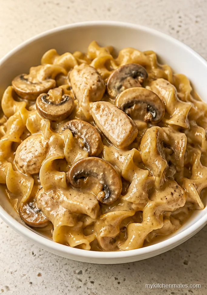 Chicken Mushroom Stroganoff Pasta Bake