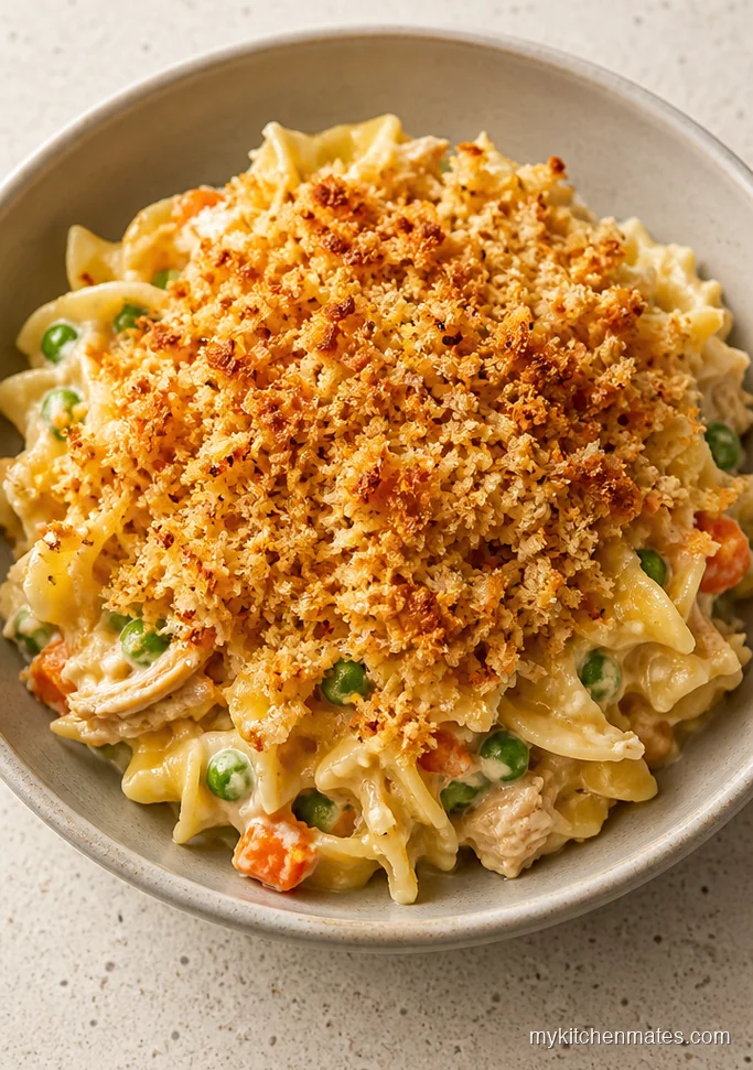 Chicken Noodle Casserole with Buttery Crumb Topping
