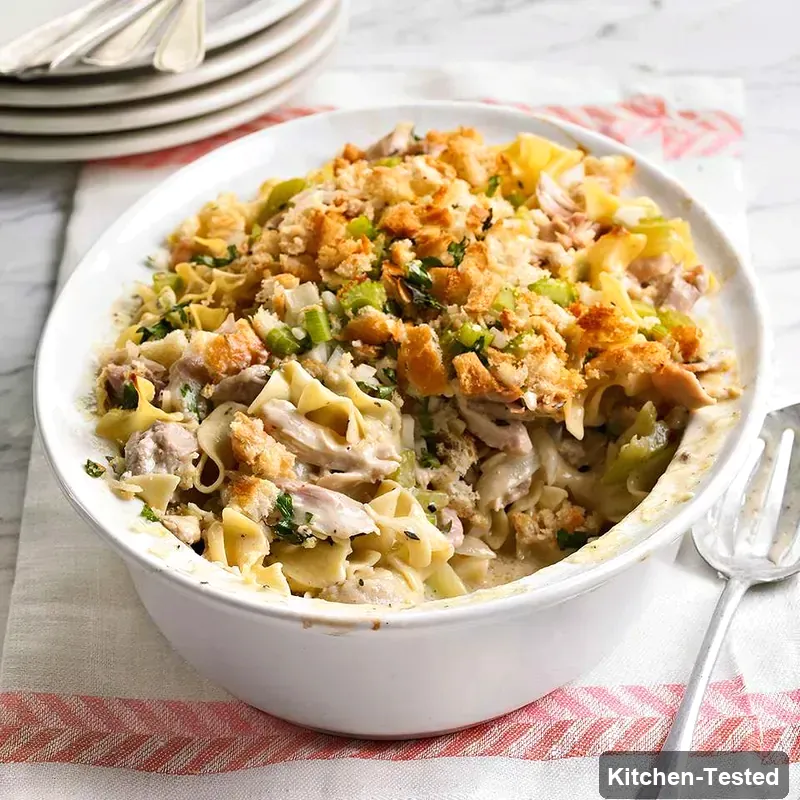 Comforting Chicken-Noodle Casserole chicken noodle casserole