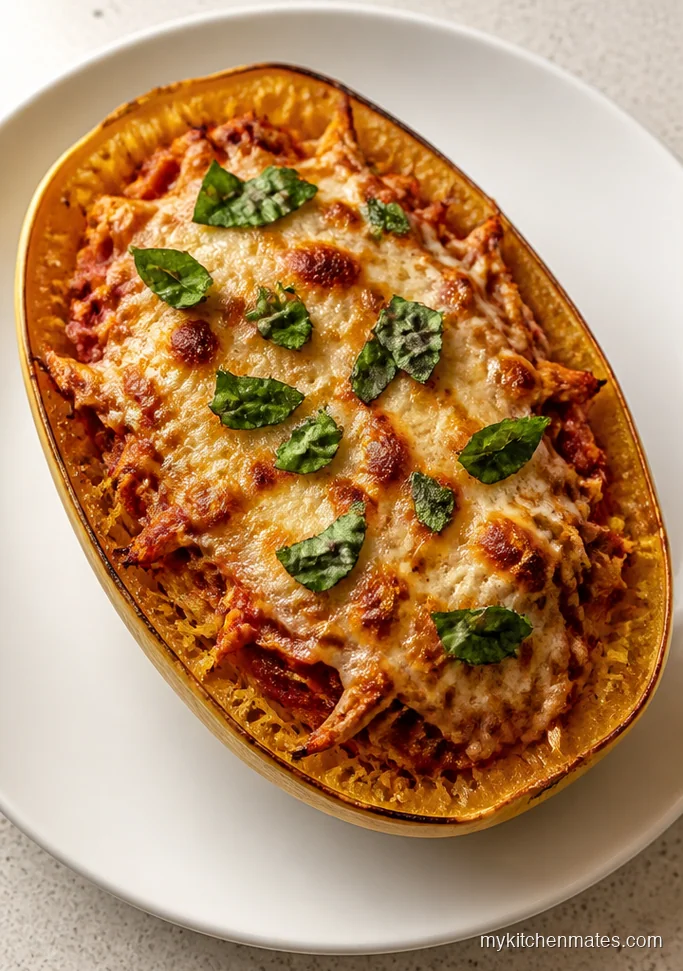11 High Protein Spaghetti Squash Recipes That Actually Fill You Up Chicken Parmesan Spaghetti Squash Boats