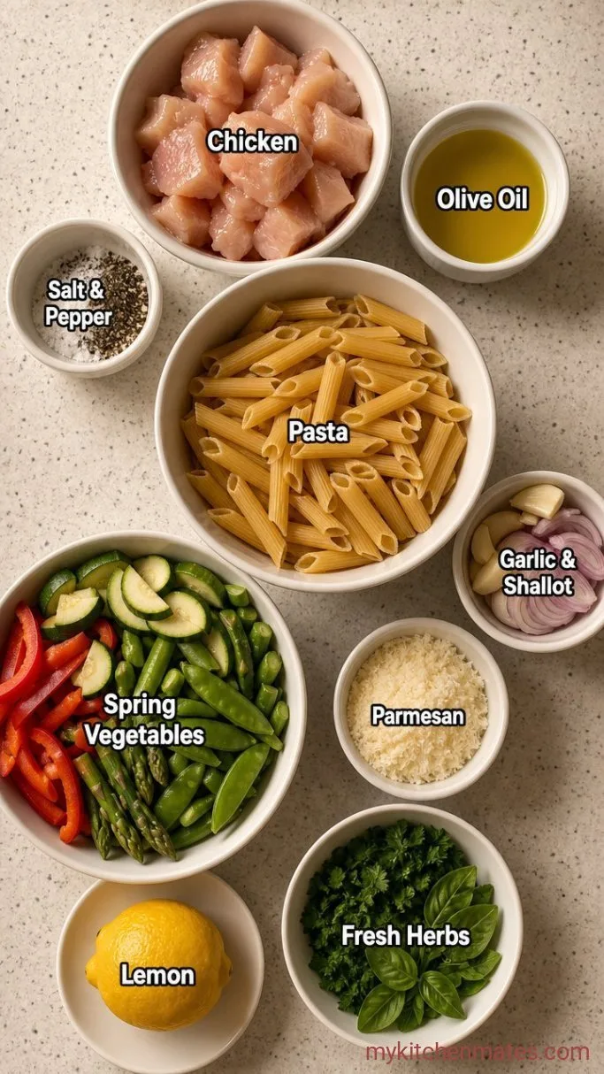 30-Minute Chicken Pasta Primavera Ingredients
