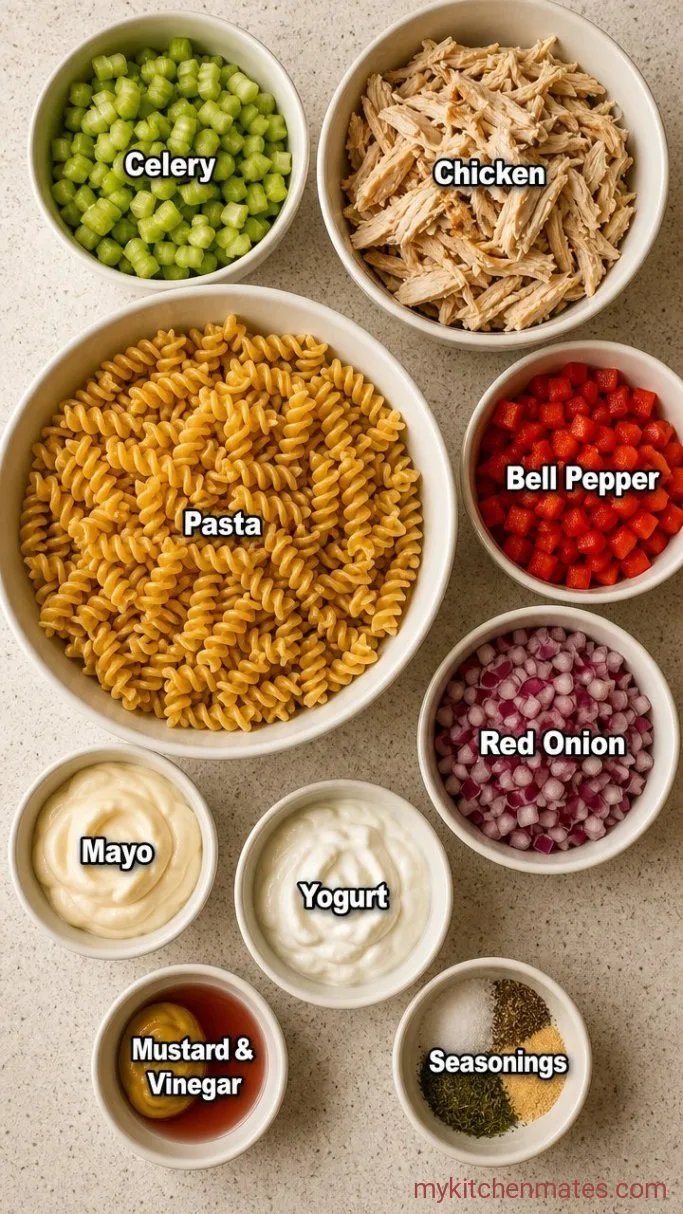 Creamy Chicken Pasta Salad Ingredients