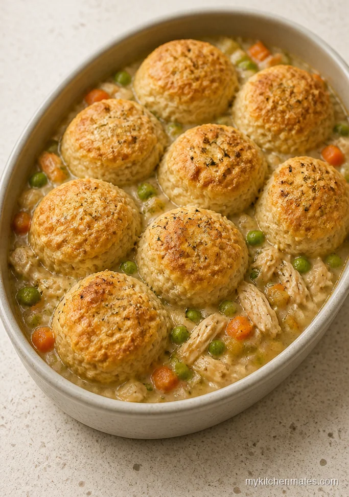 Chicken Pot Pie Biscuit Casserole