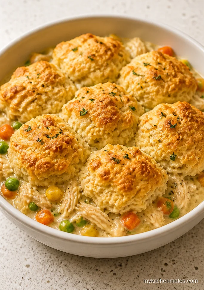 Chicken Pot Pie Biscuit Casserole