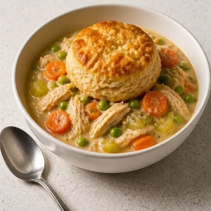 Chicken Pot Pie Casserole With Biscuits