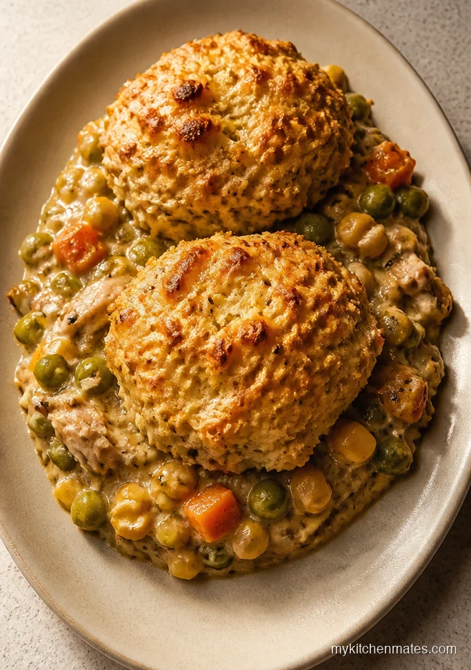 Chicken Pot Pie Casserole with Drop Biscuits
