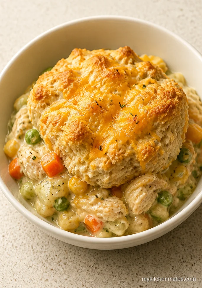Chicken Pot Pie Casserole with Drop Biscuits