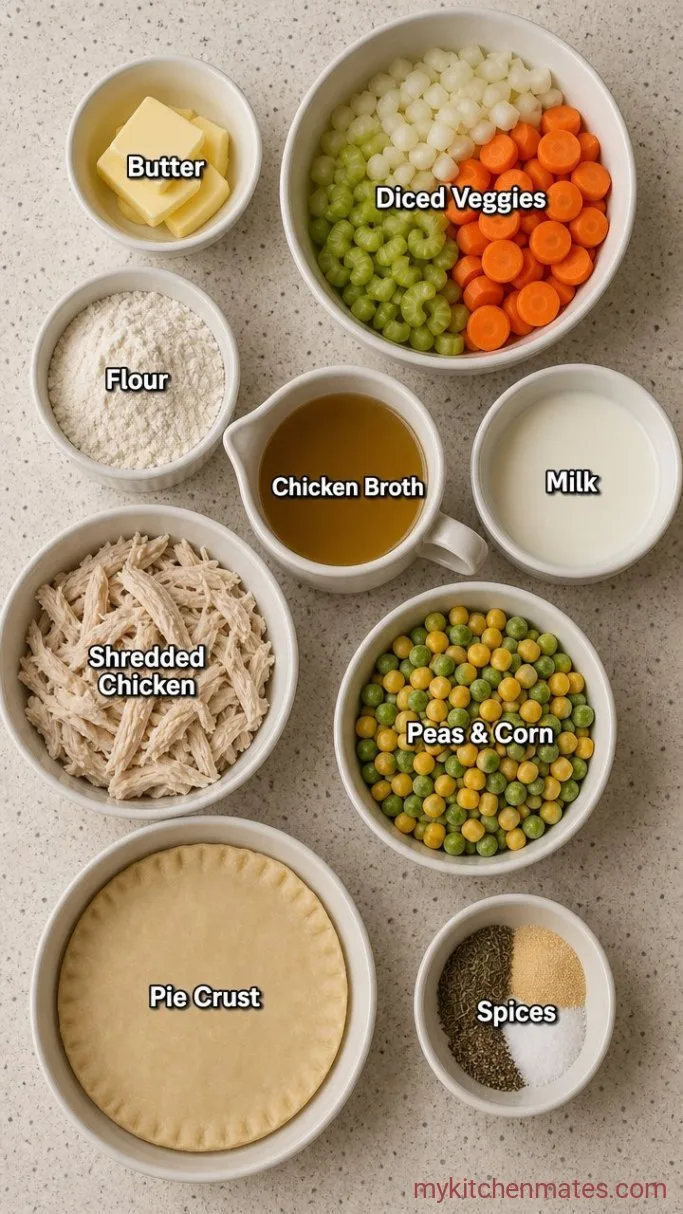30-Minute Creamy Chicken Pot Pie Soup Ingredients